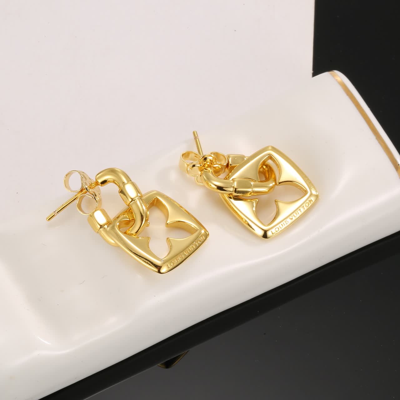 Louis Vuitton Gold Tone Earrings